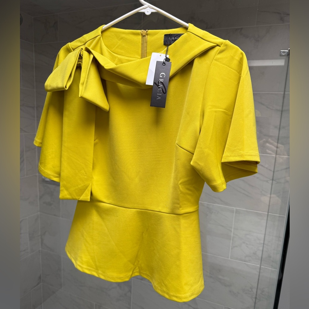 Elegant Yellow Top by GRACIA